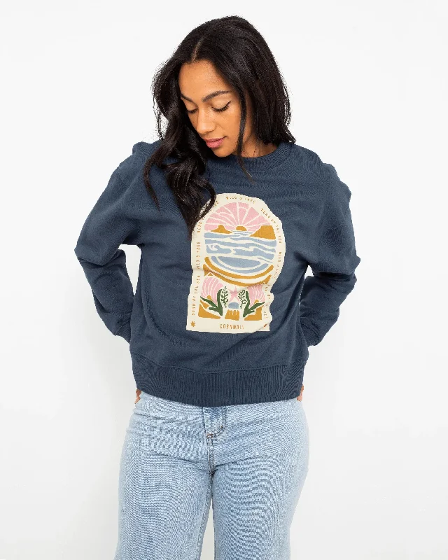 Cornwall Arch Sweatshirt in Denim Blue