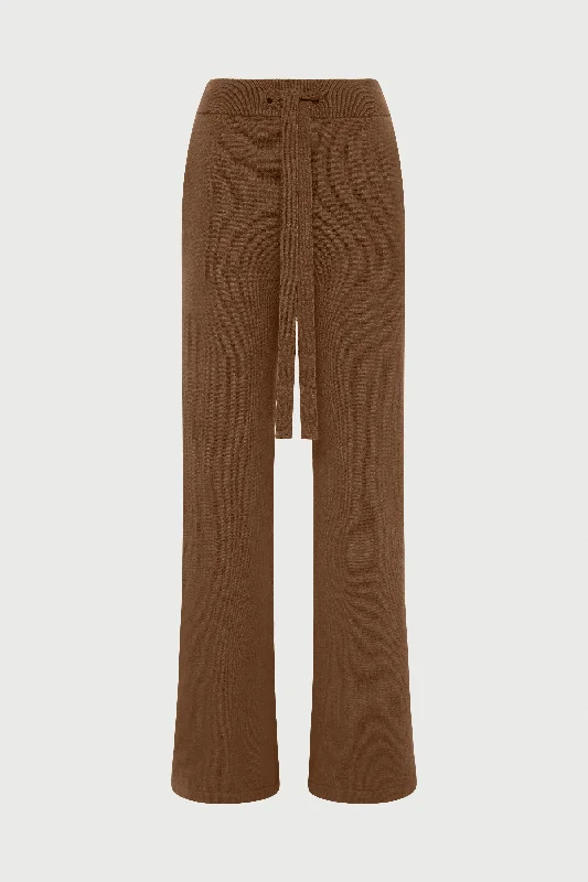 Cotton Cashmere Wide Leg Pant