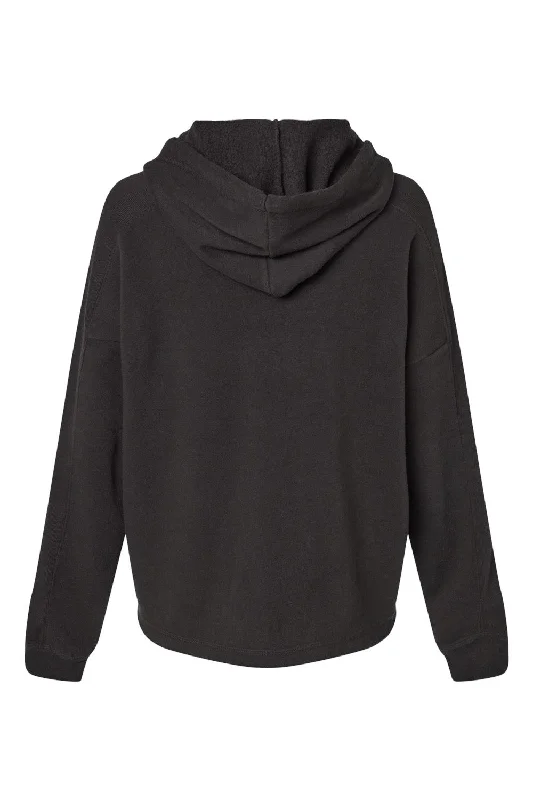 MV Sport Womens Angel Fleece Crop Hooded Sweatshirt Hoodie - Black - NEW