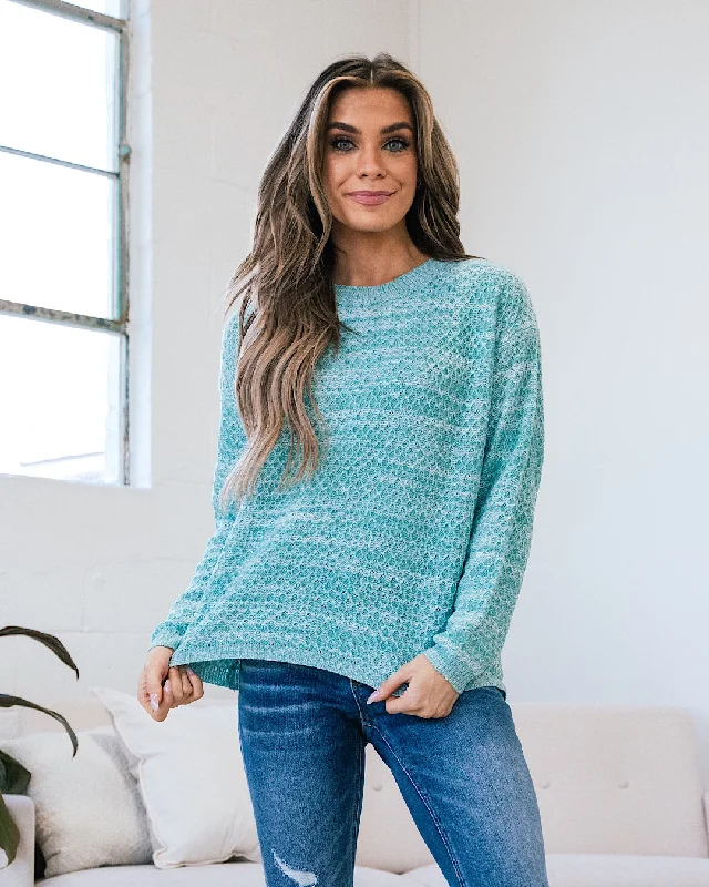 Abigail Textured Sweater - Heather Mint FINAL SALE