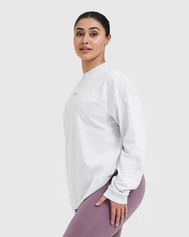 Raising The Bar Graphic Unisex Long Sleeve Top | Light Grey Marl