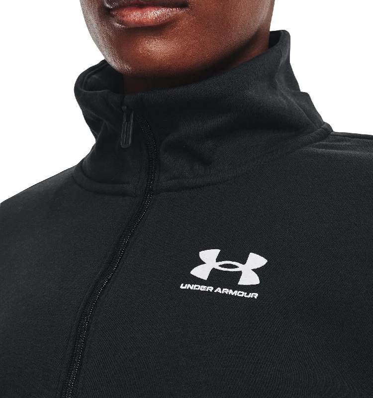 Under Armour Rival Half Zip Womens Fleece Top - Black