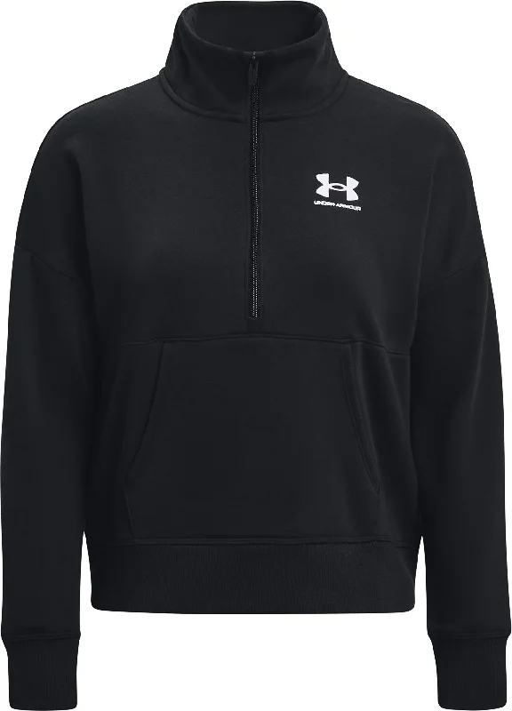 Under Armour Rival Half Zip Womens Fleece Top - Black