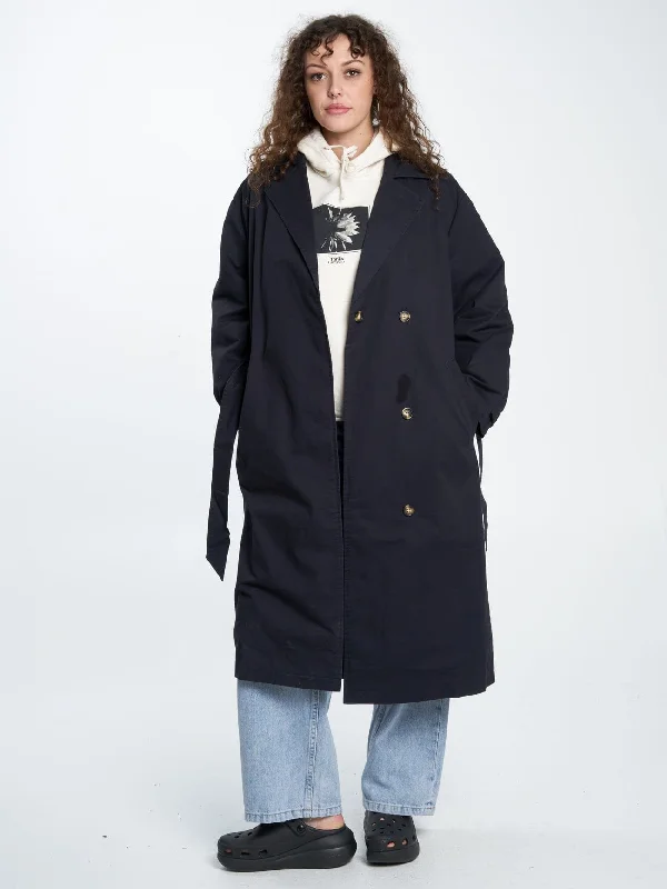 Adrianna Trench Coat - Midnight Blue