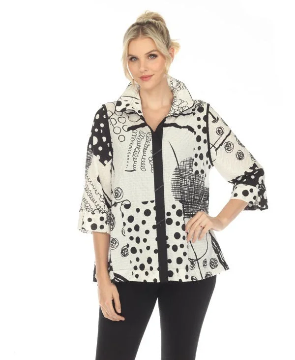 Moonlight Polka-Dot & Swirl Print Shirt - 3842