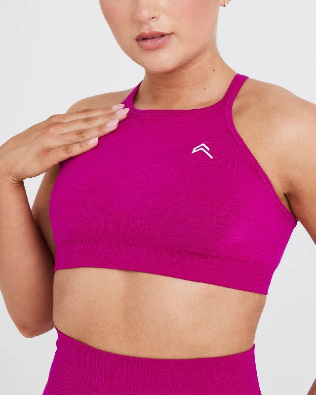 Effortless Seamless High Neck Bralette | Fuchsia