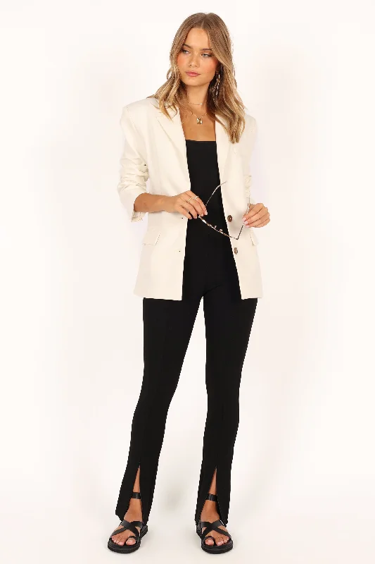 Joanne Two Button Oversized Blazer - White