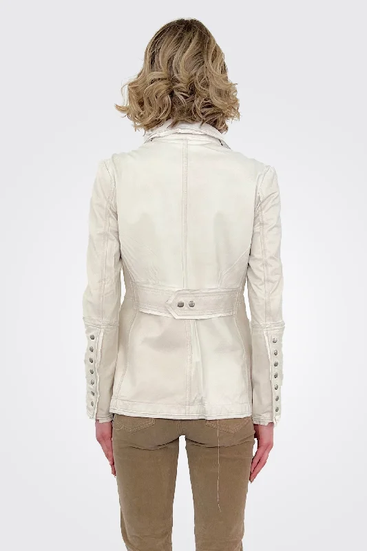 Meryl Leather Jacket - Coconut