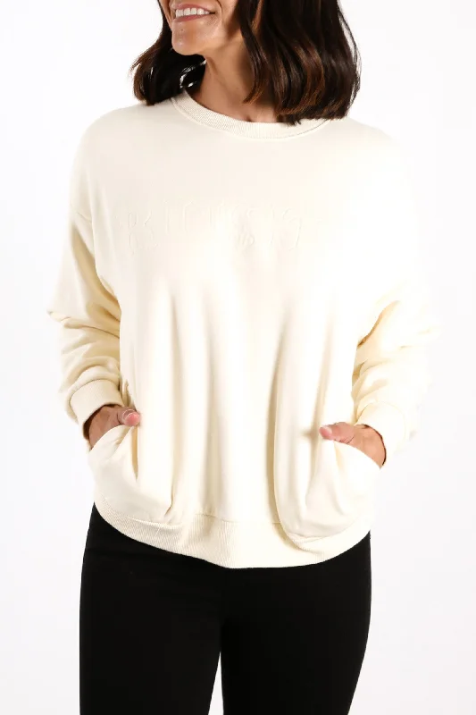 Mia Crew Neck Fleece Whisper White