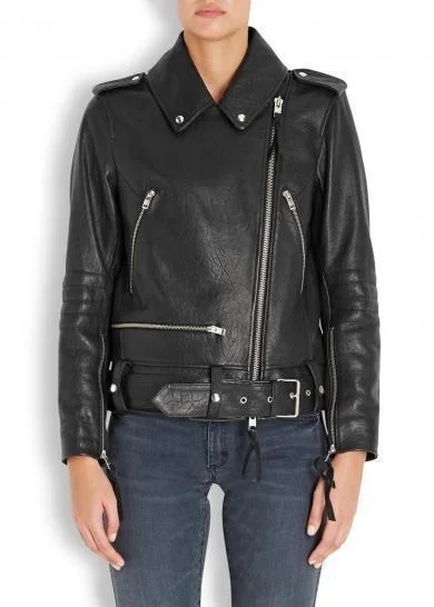 Super Bisha Women Biker Black Leather Jackets