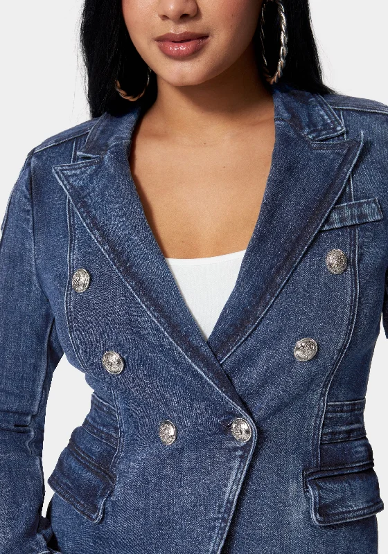 Tailored Double Breasted Denim Jacket