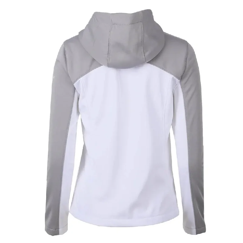 New Women's Spyder Alyce Softshell Jacket with Hood White Alloy - MSP$149