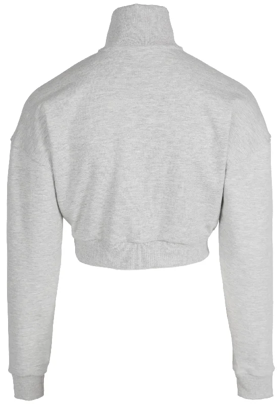 Ocala Cropped Half-Zip Sweatshirt - Gray