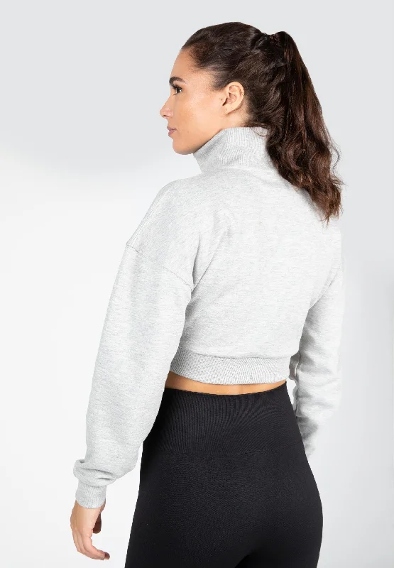 Ocala Cropped Half-Zip Sweatshirt - Gray