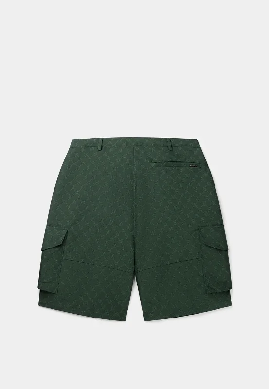 Daily Paper Benji Monogram Cargo Shorts Pine Green