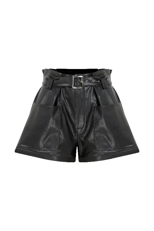 Louis Vegan Leather Shorts