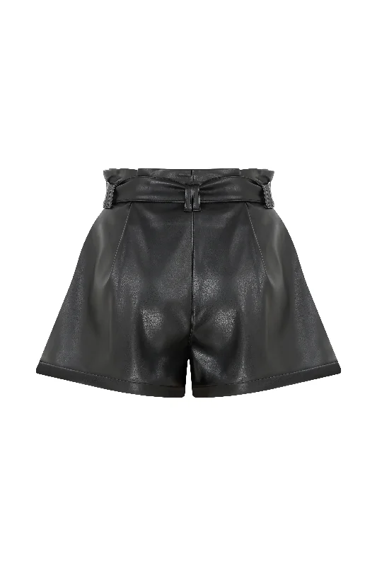 Louis Vegan Leather Shorts