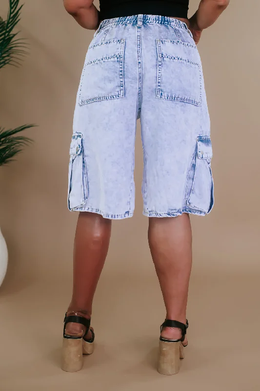 Oli & Hali: Washed Cargo Bermuda Shorts