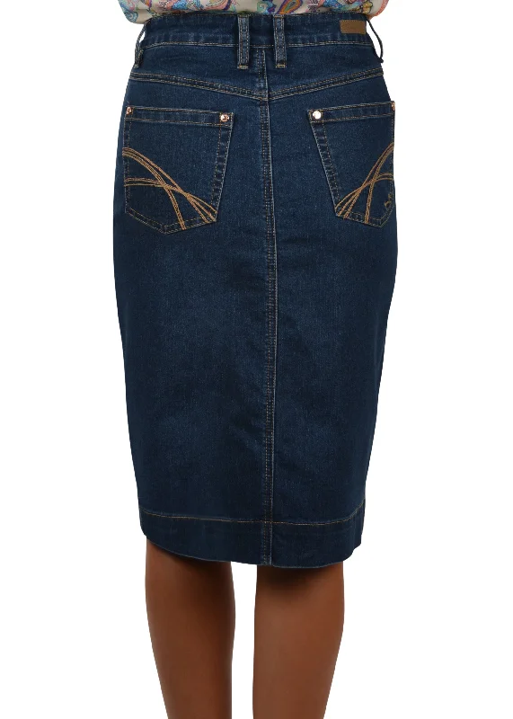 T1S2410072 Thomas Cook Women's Crystal Denim Skirt