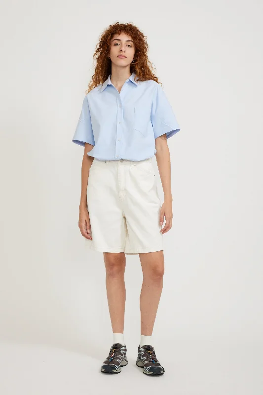 Wide Carpenter Denim Shorts Off White