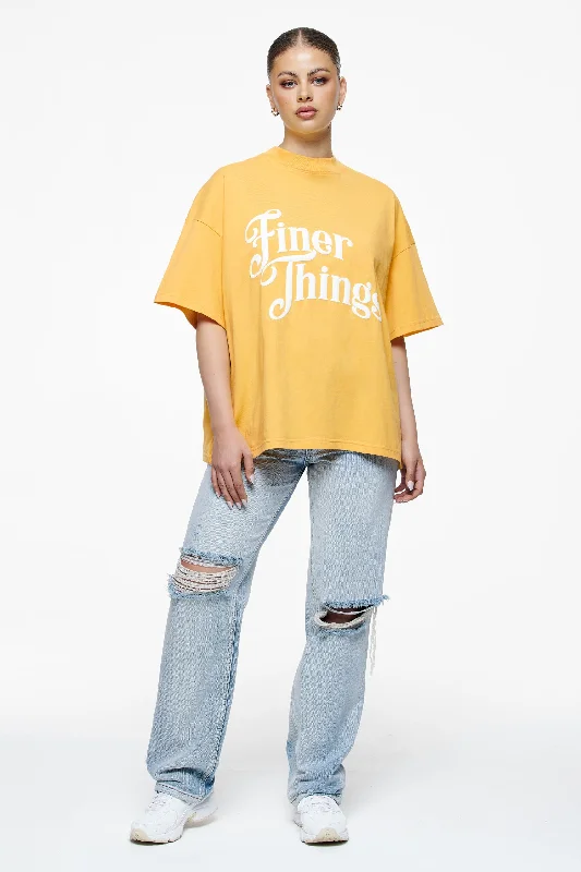 Birca Heavy Oversized Tee Vintage Washed Golden Sun