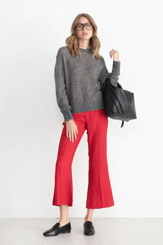 Rene Flare Trouser, Deep Red