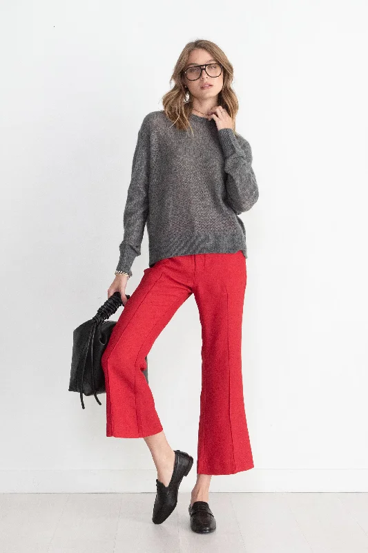 Rene Flare Trouser, Deep Red