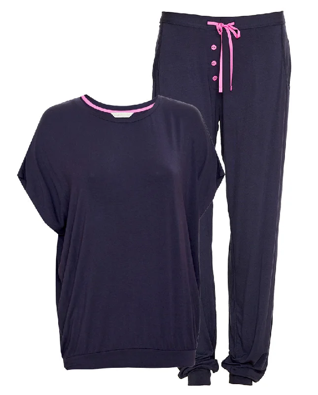 Avery Navy Slouch Jersey Pyjama Set