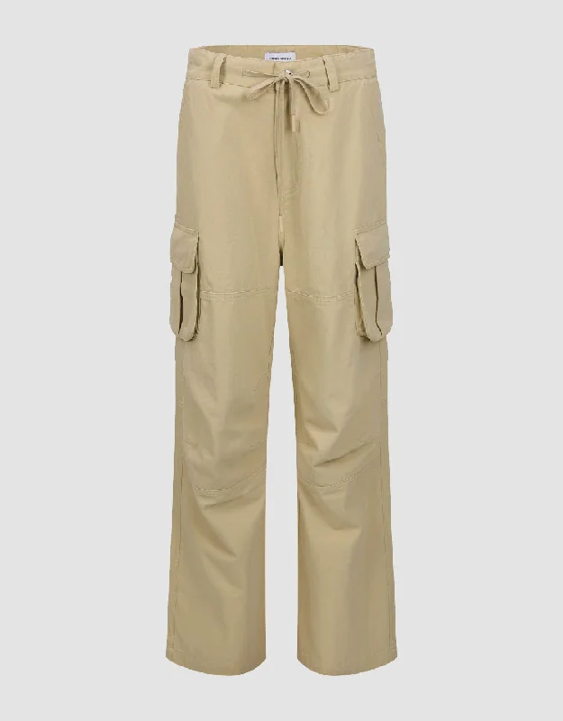 Drawstring Waist Straight Pants