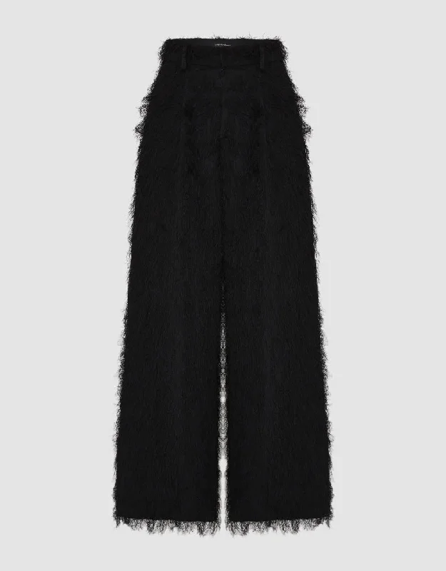 Fuzzy Wide-Leg Pants