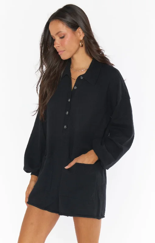 Gianni Romper ~ Black Knit