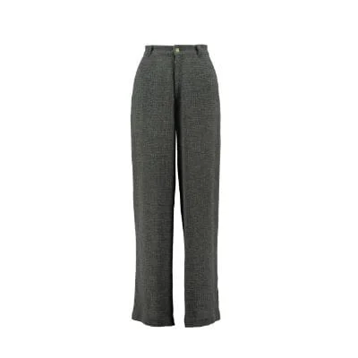 Light Weight Cotton Knit Long Wide Trousers Dark Grey