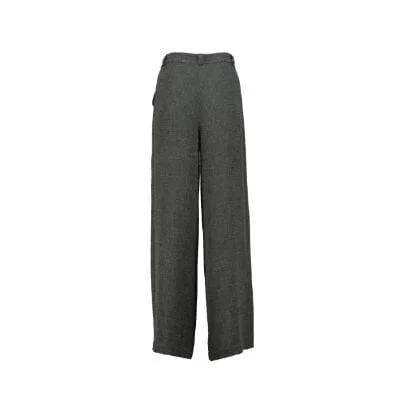 Light Weight Cotton Knit Long Wide Trousers Dark Grey