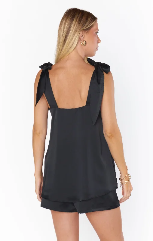 Makeup Tank ~ Black Luxe Satin