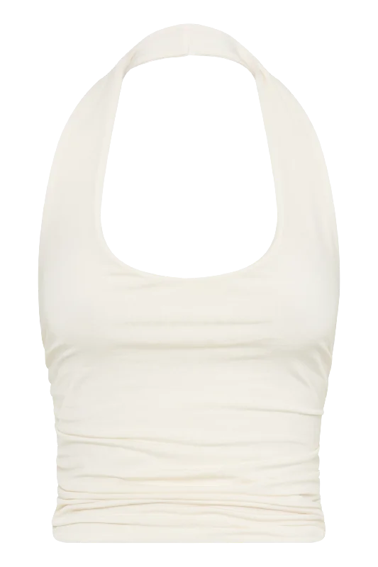 Marie Slinky Halter Top - Ivory