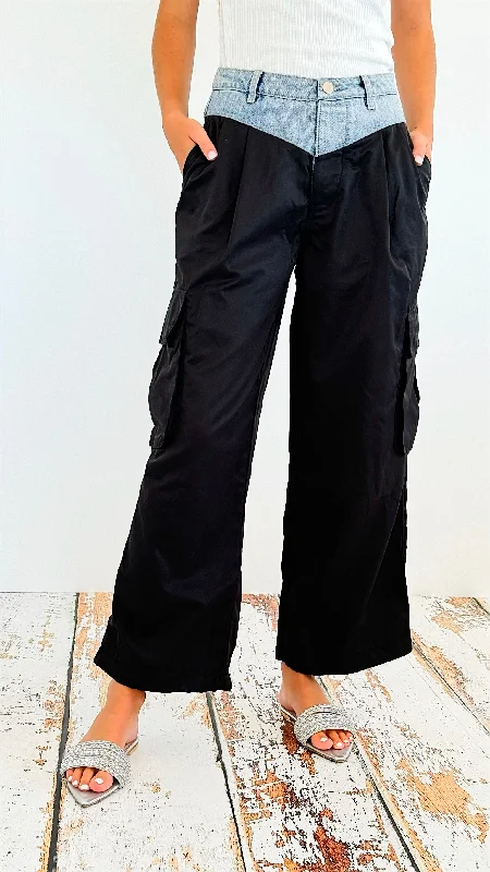 Color Block Cargo Cinch Pants