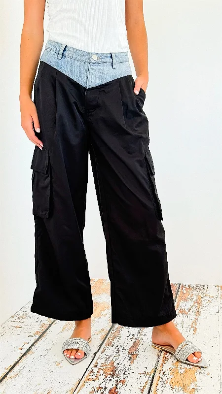 Color Block Cargo Cinch Pants