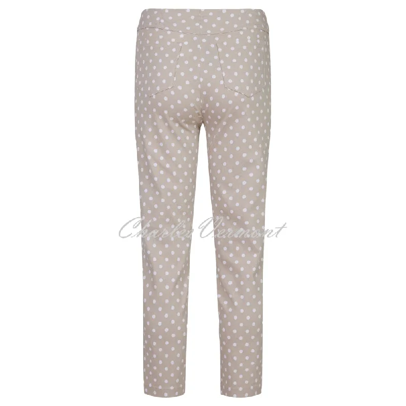 Robell Bella 09 - 7/8 Cropped Trouser Polka Dot 51560-54570-14 (Beige)