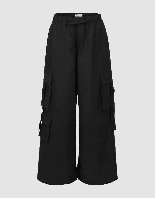 Elastic Waist Wide-Leg Pants